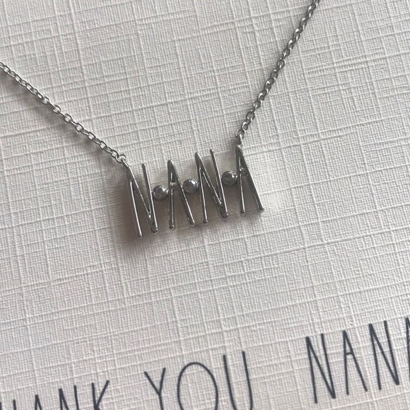 Brand New Rae Dunn Fine Silver Plated 16" + 2" Thank You NANA Necklace - Picture 4 of 9